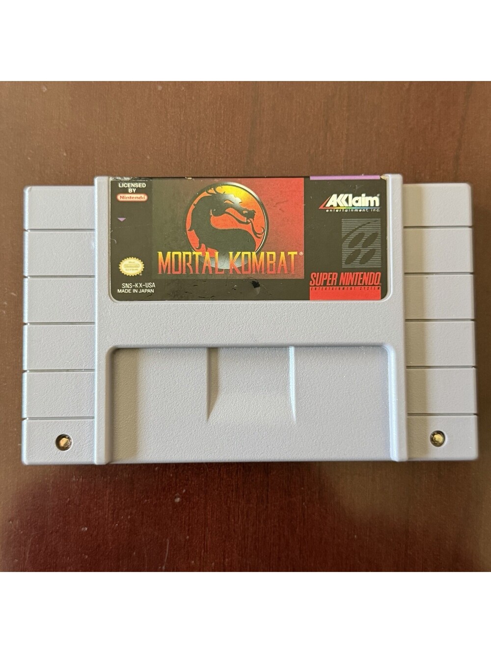 Mortal Kombat SNES Tested Clean & Working Authentic SNES Cartridge Acclaim